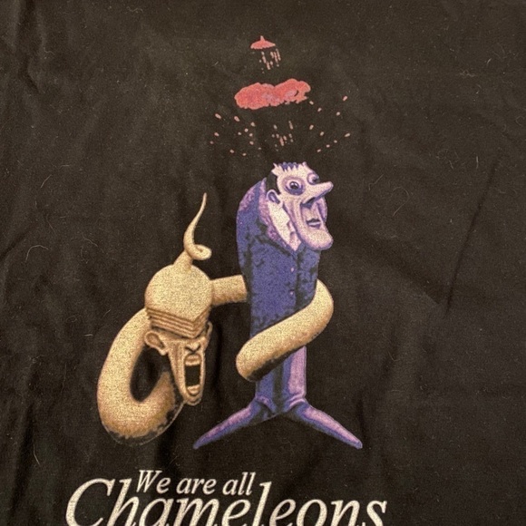 Gildan We Are All Chameleons Punk Rock Black Tee Shirt Ring Spun Size 2XL - Picture 2 of 8